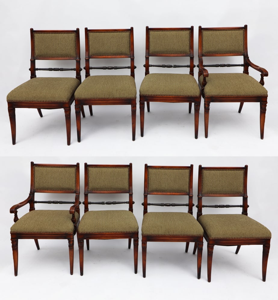 Italian Neoclassical Set of Chairs: Italian Neoclassical set of (8) chairs, 40" x 20". Good condition. Provenance: Palm Beach, Florida estate.