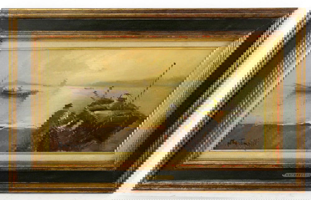 Antonelli, Fisherman with Boats, Oil on Canvas (1 of 7)