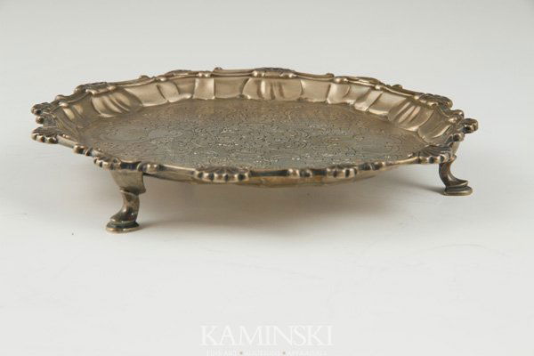 George III Silver Salver: George III silver salver, Ebenezer Coker, London 1766-67, 6 3/4", approximately 7.5 troy oz tw.