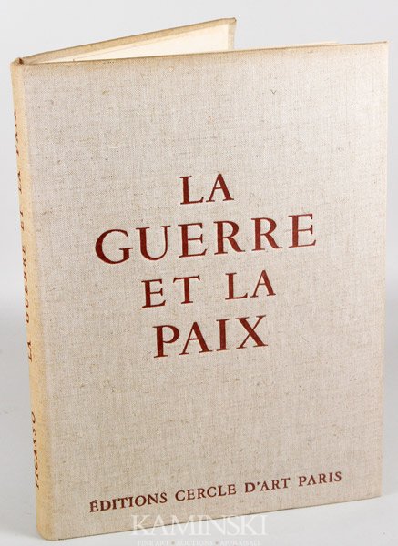 Pablo Picasso Fine Art Book: Claude Roy, "La Guerre et la Paix", 1954 Editions Cercle D'Art Paris, text in French, includes six color lithographs printed by Mouriot.