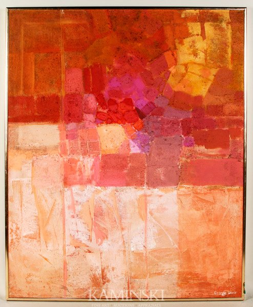 Lewis, Abstract, A/C: George Lewis (American 20th Century), abstract, acrylic on canvas, signed lower right, 29 1/2" x 23 1/2", 30 1/4" x 24 1/4" (frame).