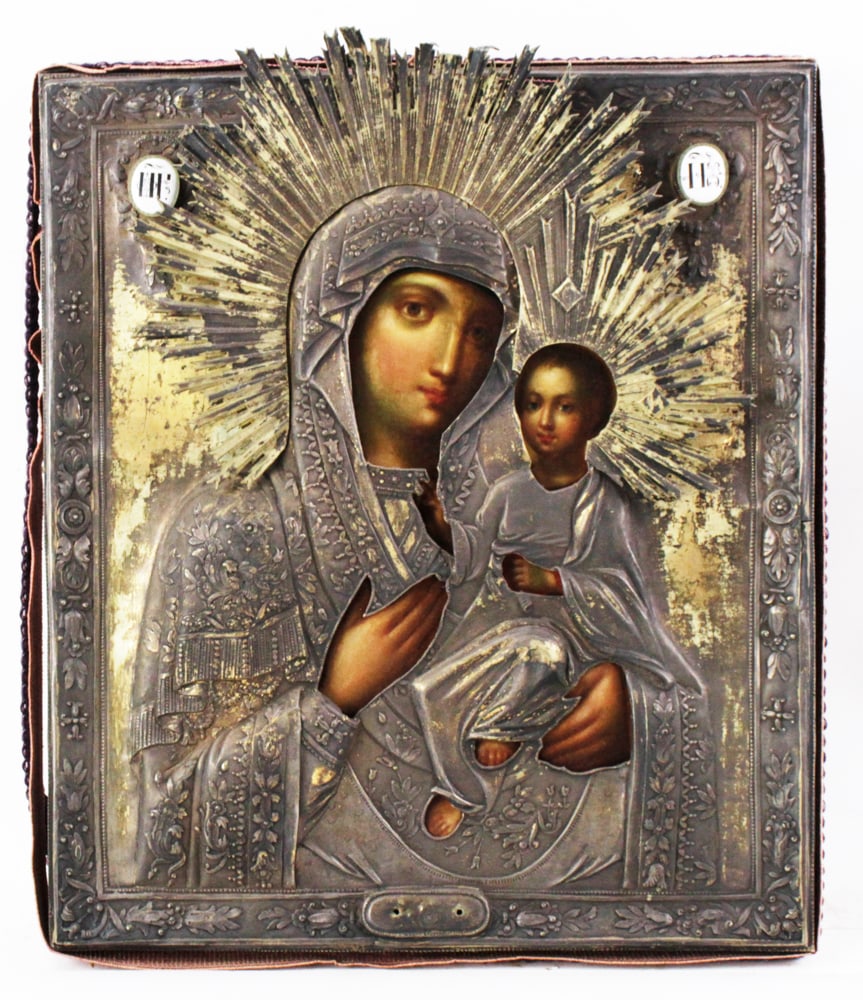 Mid 19thC Russian Hand-Painted Icon (1 of 6)