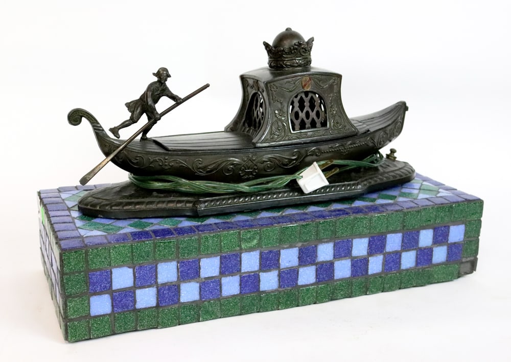 Venetian Gondola Lamp on Tile Base (1 of 9)