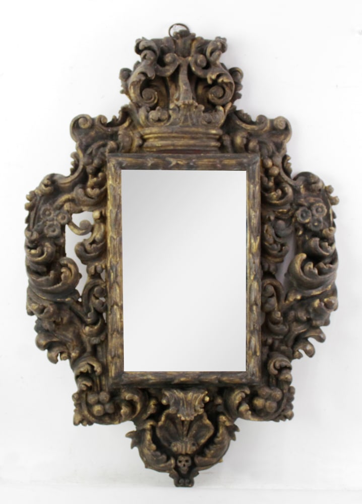 18thC Italian Baroque Carved Giltwood Mirror (1 of 5)