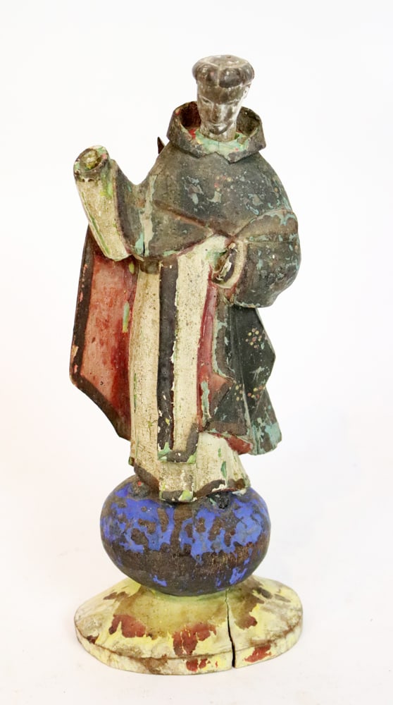 19thC Wood Figure of St. Dominic (1 of 4)
