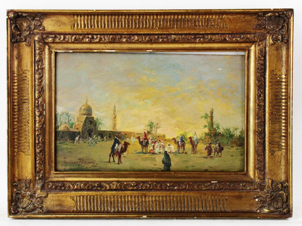Orientalist Scene, Oil on Wood Panel, Signed (1 of 6)
