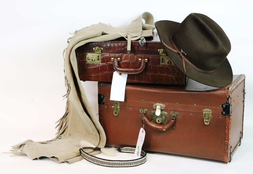 Alligator Leather Suitcase, Cowboy Hat, Chaps (1 of 13)