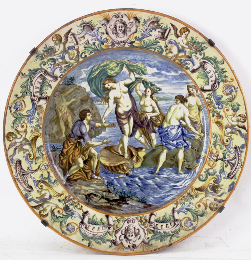 18th/19thC Italian Faience Majolica Charger (1 of 6)