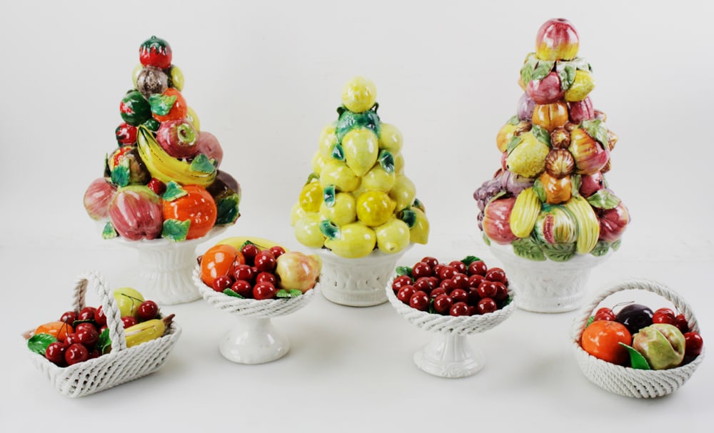 Italian Majolica Fruit Trees and Baskets (1 of 9)