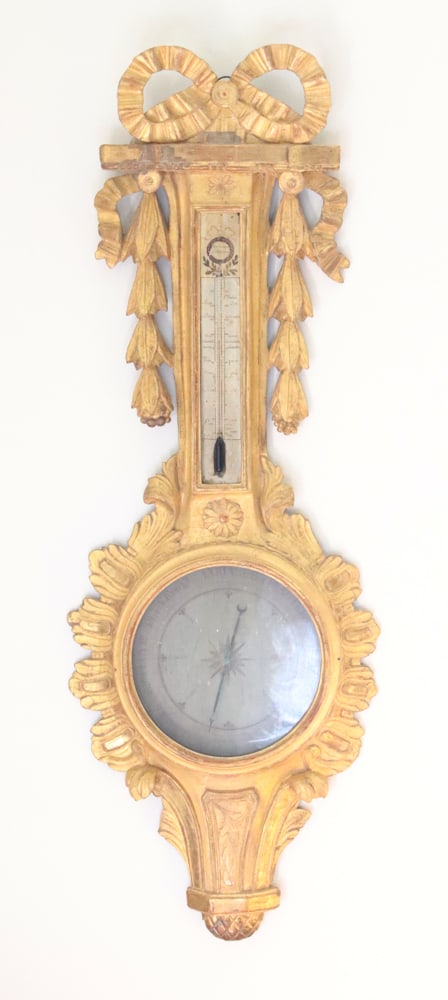 Early French Carved Giltwood Barometer (1 of 9)