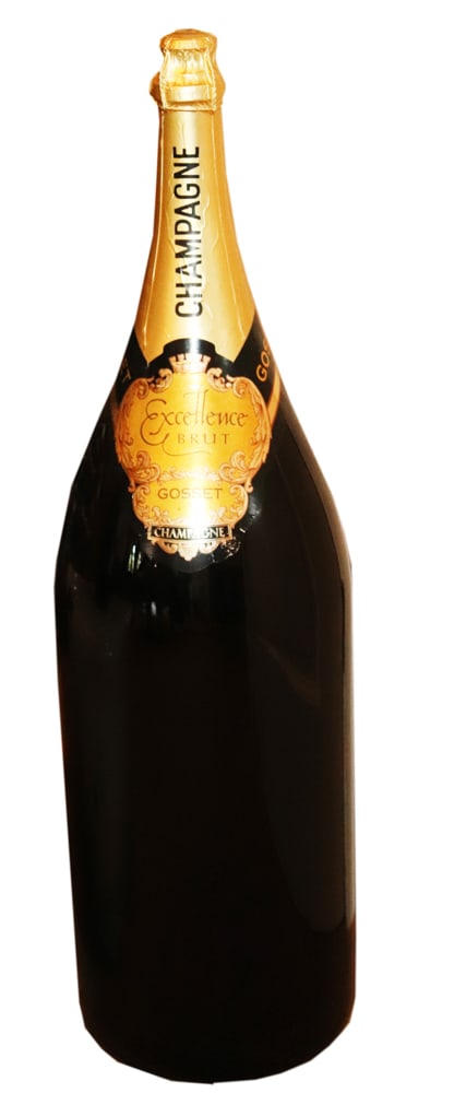 Gosset Excellence Brut Champagne, Nebuchadnezzar: Large Nebuchadnezzar of Gosset Excellence Brut champagne, 32" H. PLEASE NOTE: To be sold in place at 7 Ashley Ct, Lynnfield, MA. Preview by Appointment; call 978-927-2223.