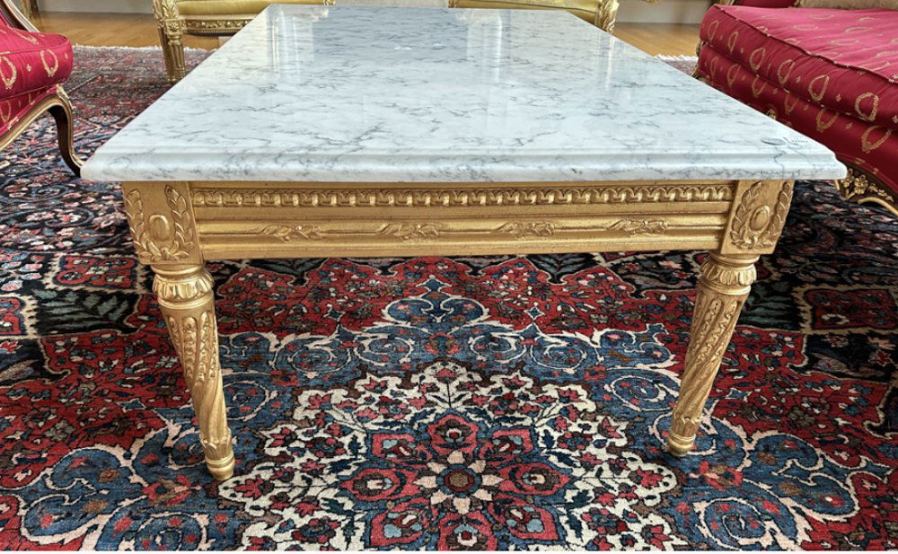 20thC French Giltwood Marble-Top Table (1 of 1)