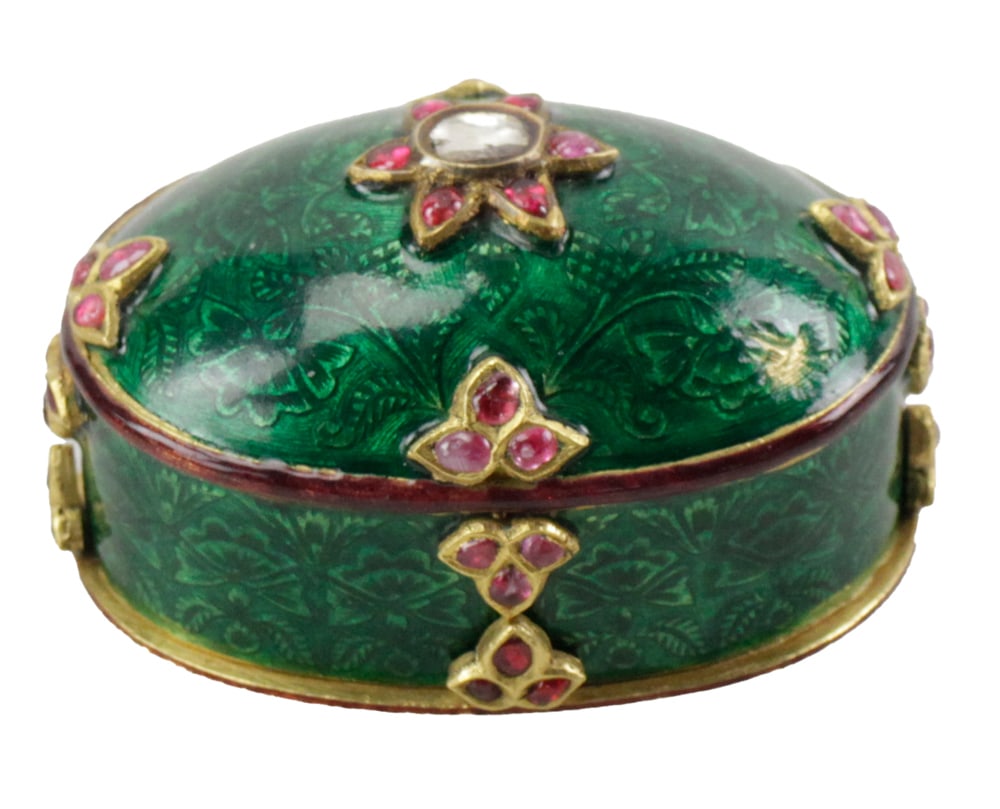 14k Yellow Gold and Enamel Covered Box (1 of 5)