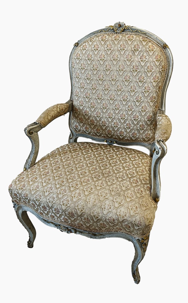 18thC French Upholstered Armchair (1 of 3)