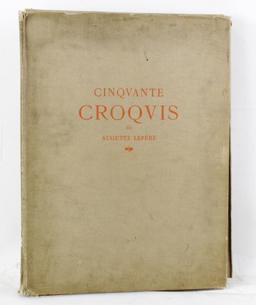 Portfolio, Cinquante Croquis de Auguste Lepere: Portfolio, "Cinquante Croquis de Auguste Lepere", Edmond Sagot editeur, Paris, 1912, edition of 200, prints include #2, 4-8, 10-15, 17-31, 33-36, 39, 42-46, 48, 49. Missing approximately (11) prints. 