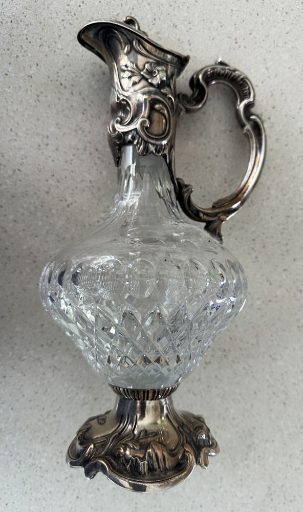 19thC French Silver and Cut Crystal Ewer (1 of 6)