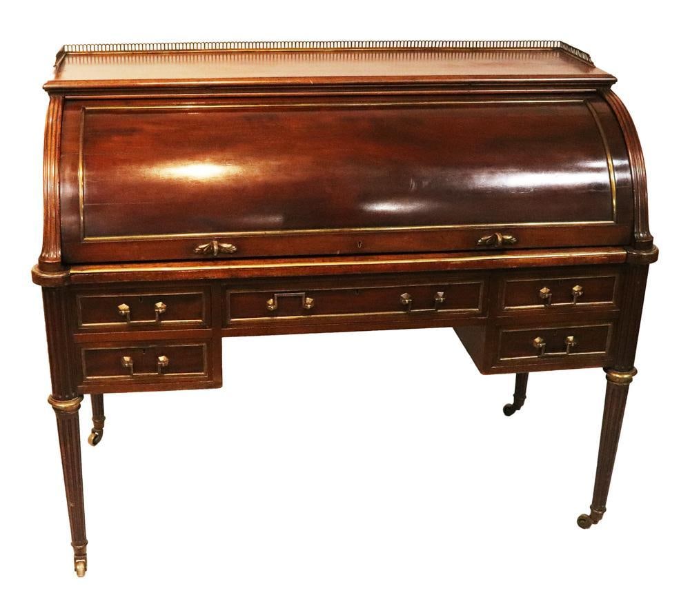 19thC English Regency Cylinder Writing Desk (1 of 14)