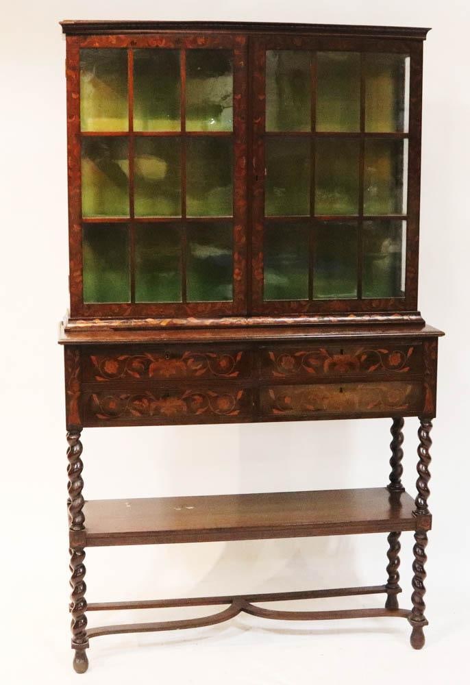 Antique Dutch Marquetry Cabinet (1 of 8)