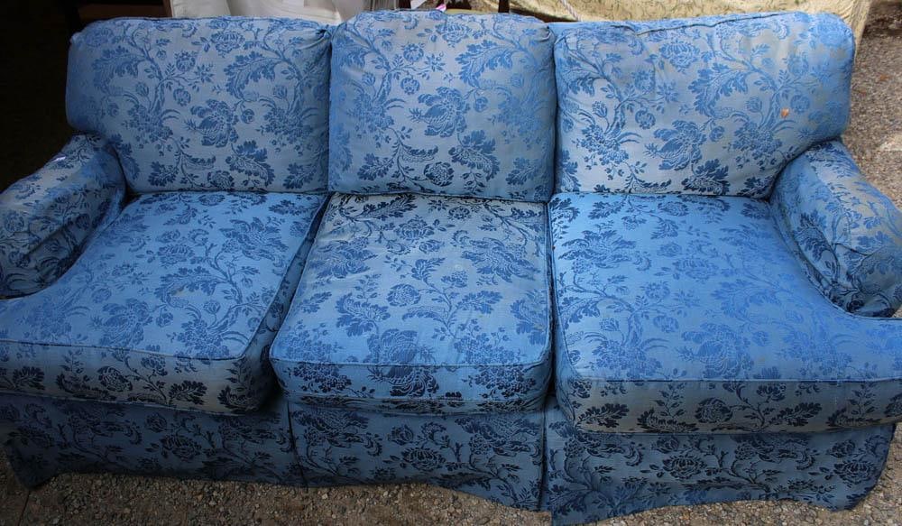 Upholstered Sofa: Upholstered sofa, 30" H x 83" W x 38" D.