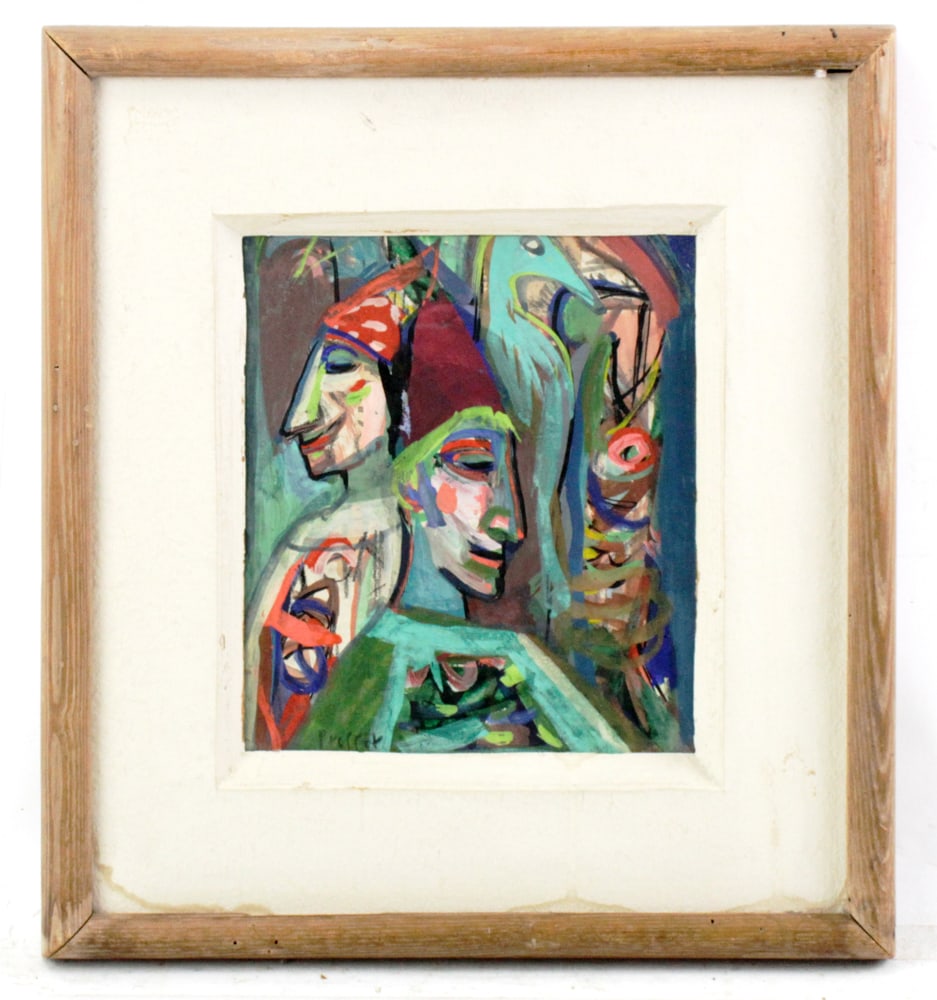 Josef Presser, Harlequins with Crow, Mixed Media (1 of 6)