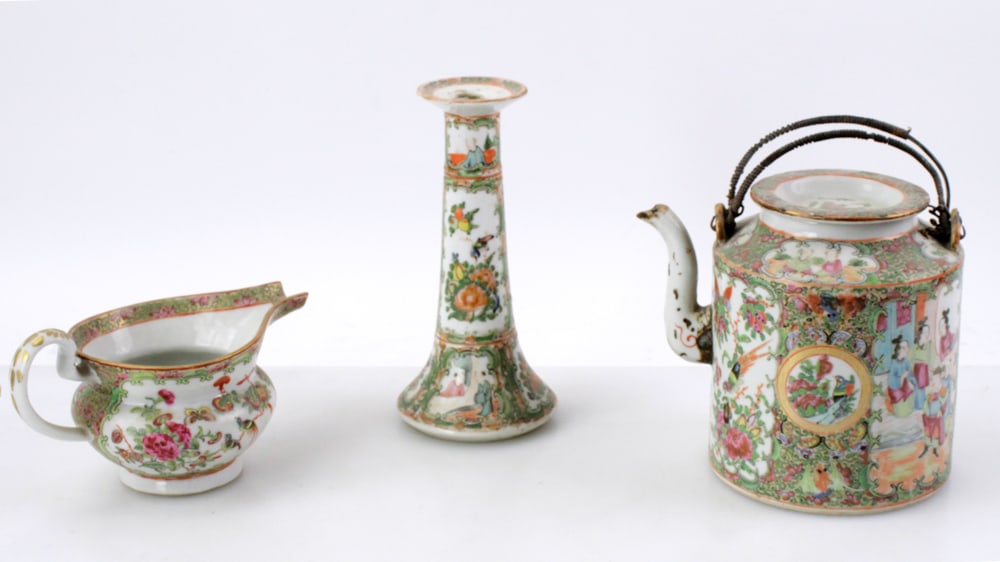 19thC Chinese Rose Mandarin Items (1 of 8)