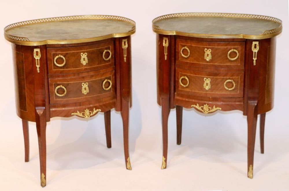 Pair of French Oval-Top Tables (1 of 8)
