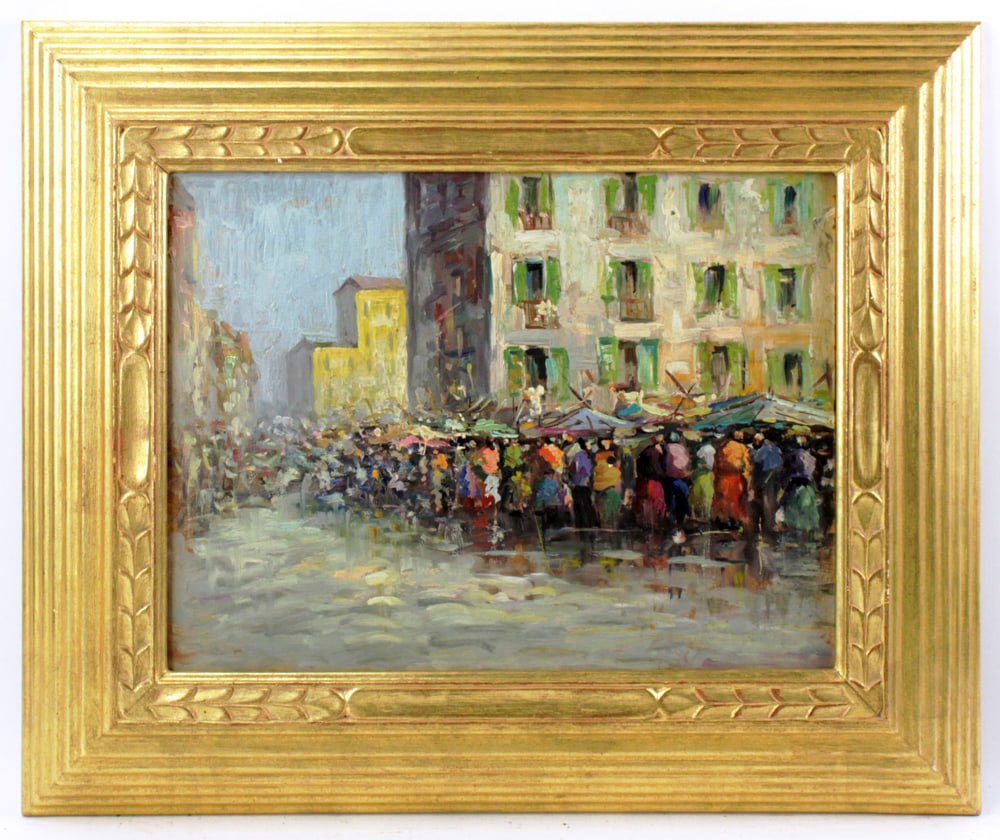 Italian Market Scene, Oil on Canvas (1 of 7)