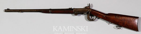 Civil War Burnside Patent Carbine Rifle: Civil War Burnside patent carbine model rifle of 1864, serial # 6775, 39 1/2".