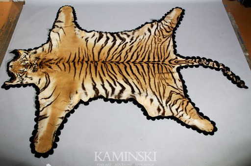9191 Tiger Skin Rug With Cloth Backing