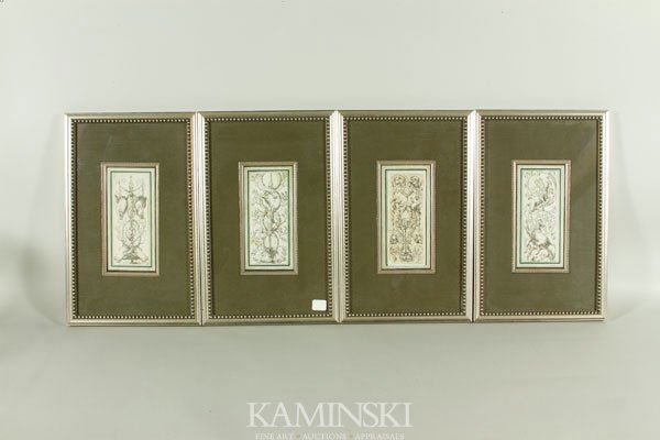 Lot of 4 Etchings: Lot of four etchings, signed "Bella", 7 1/2" x 3 1/2", 15 1/8" x 9 5/8" (frame).