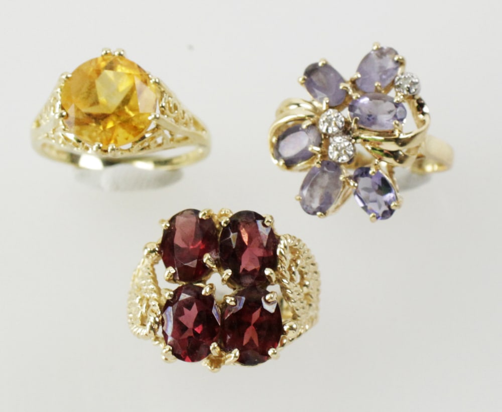 Tanzanite, Ruby Stones, Citrine Rings, 14k Gold (1 of 10)