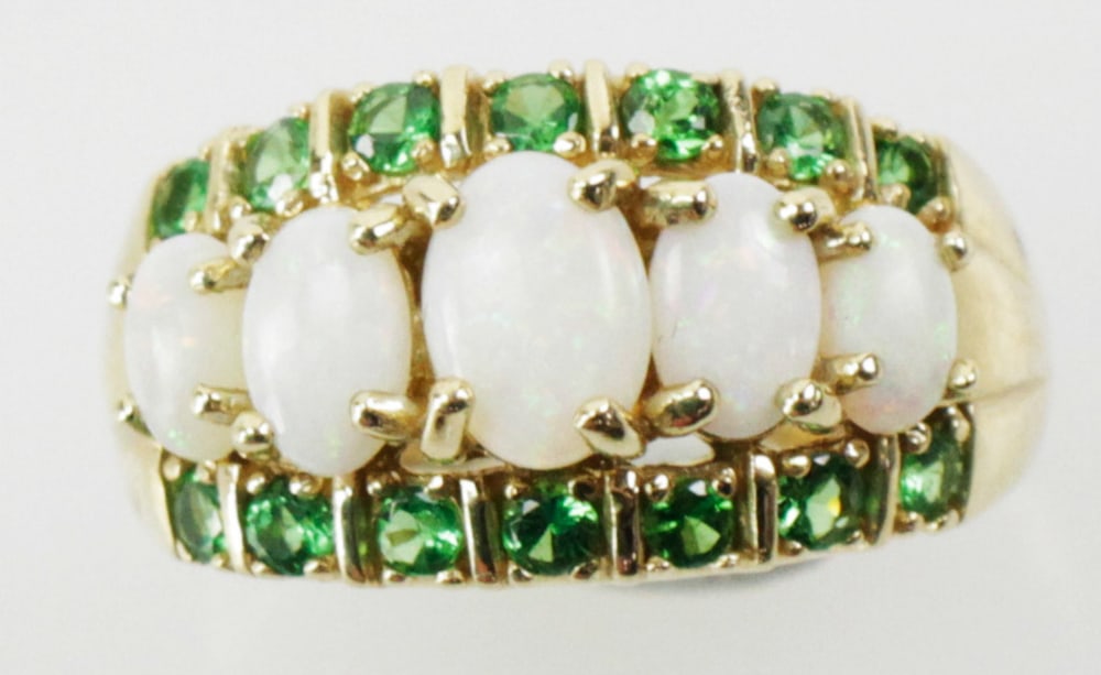 Ladies' Emerald and Opal Ring, 14k Gold (1 of 9)