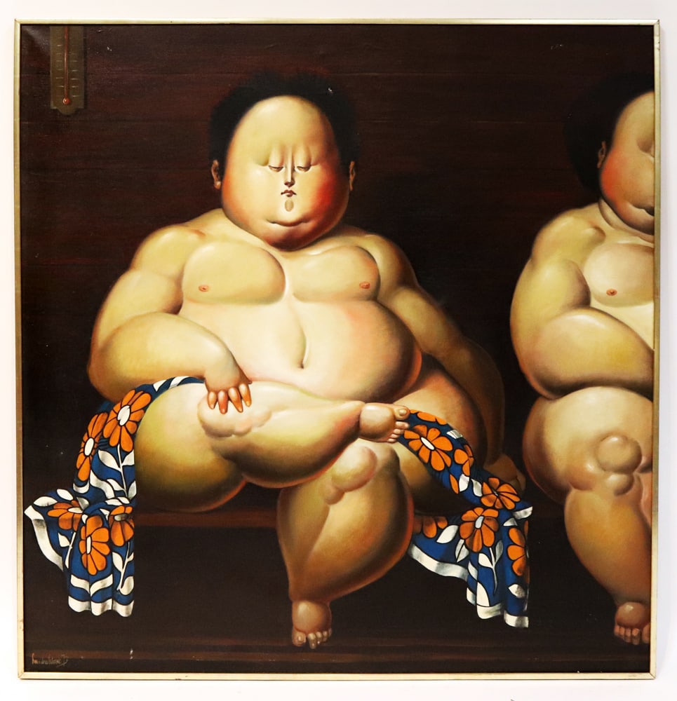 Leandro Velasco, Two Men in Sauna, Oil on Canvas (1 of 11)