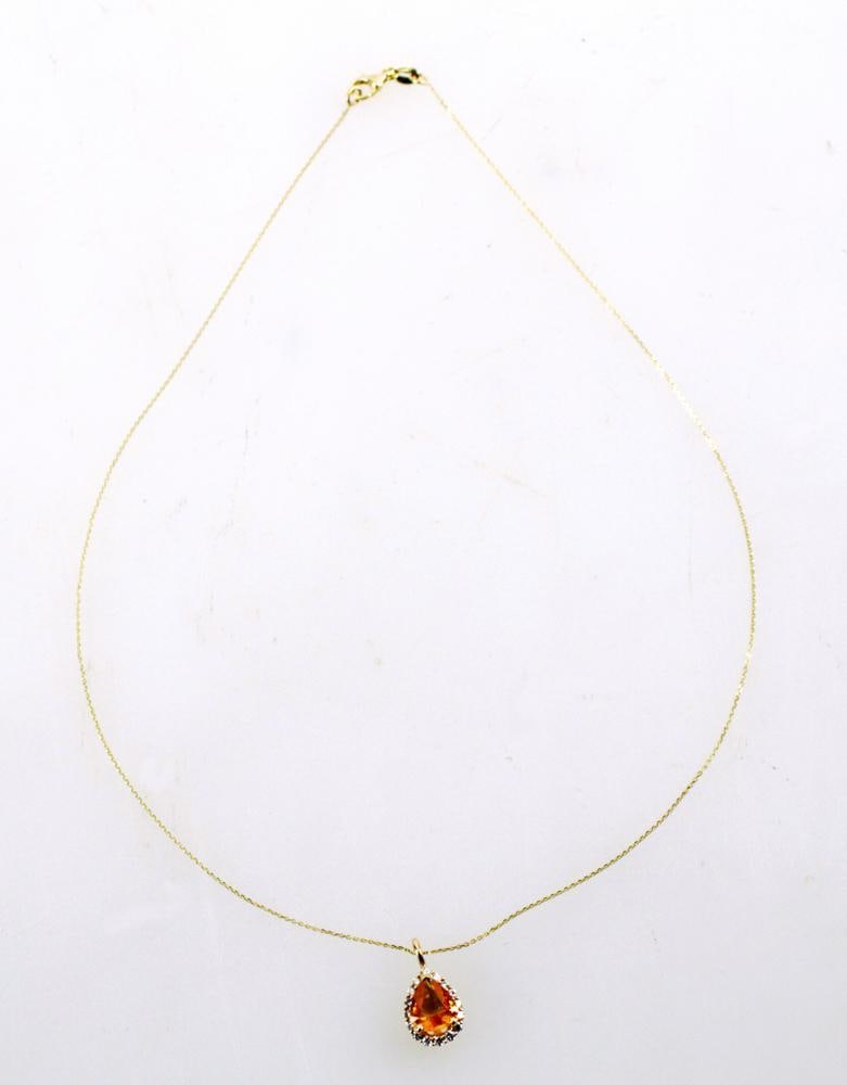 14k Gold, Yellow Sapphire and Diamond Necklace (1 of 8)