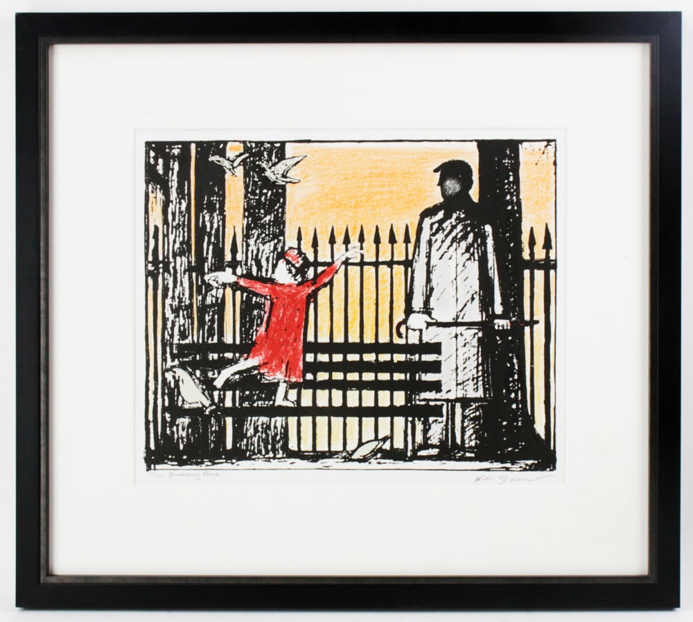 Will Barnet, Gramercy Park, Lithograph: Will Barnet (American, 1911-2012), "Gramercy Park", lithograph. Provenance: Gloucester, Massachusetts collection.