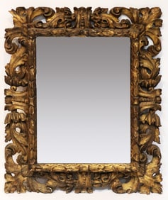 18thC Italian Rococo Giltwood Mirror/Frame