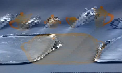 Ercuis French Silverplate Tea Set with Tray