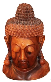 Temple Head, Carved Solid Wood