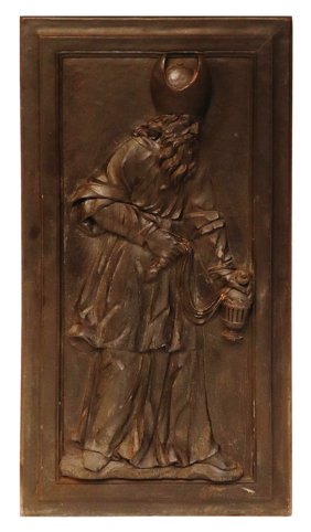 Relief Wall Panel of a Cardinal with Incense