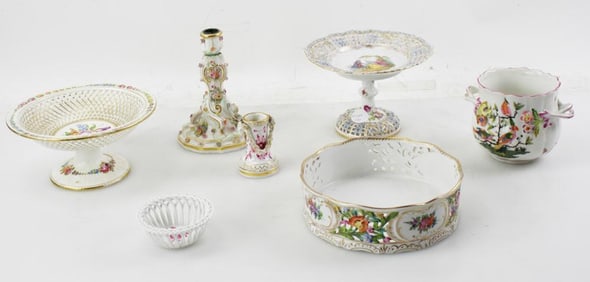 19thC Meissen, Dresden, Herend Porcelain
