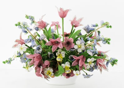 Vintage Portuguese Beaded Basket