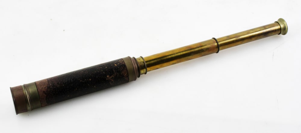 19thC American 3-Draw Brass Telescope (1 of 8)