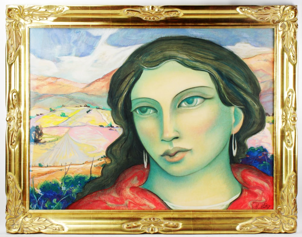 M. Martin, Woman in Field, Pastel on Paper (1 of 11)