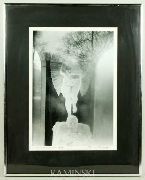 Laughlin, "Vision of Dead Desire", Gelatin Silver: Clarence John Laughlin (American 1905 - 1985), "Vision of Dead Desire 1954", vintage silver gelatin print, signed lower right, 9 1/2"h x 13 1/2"w (image), 16"h x 20"w (frame).
