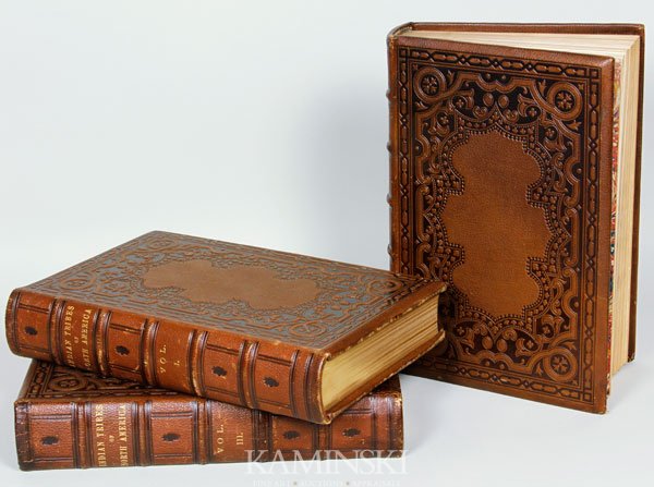 McKenney, History of the Indian Tribes of North A: History of the Indian Tribes of North America, Thomas L. McKenney, vol. I-III, 1868, Estates and Lauriat Publishers, Boston, 10 3/4"h x 7 1/2"w x 2"d.