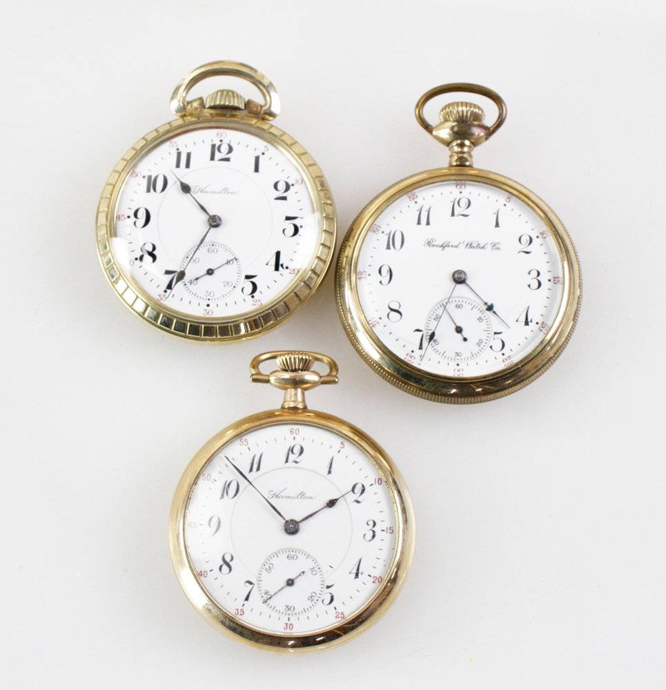 Three Railroad Case Goldfill Pocket Watches (1 of 8)