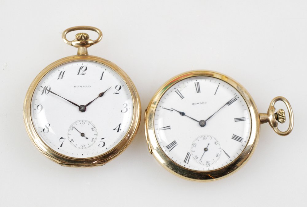 Two Howard Railroad Case Goldfill Pocket Watches (1 of 9)
