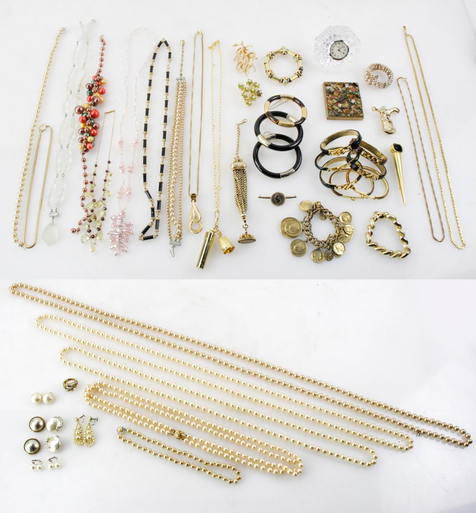 Collection of Costume Jewelry, Waterford Clock (1 of 19)