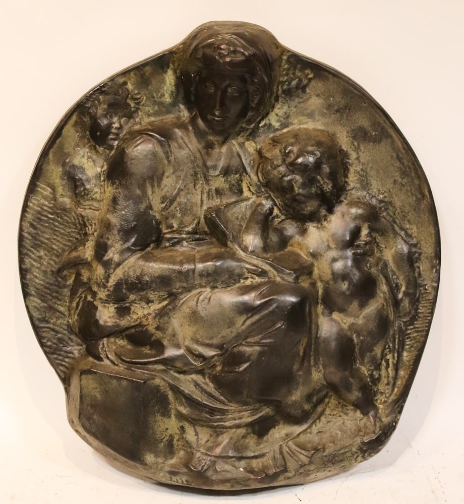 Bronzed Relief Plaque of Mother and Child (1 of 5)