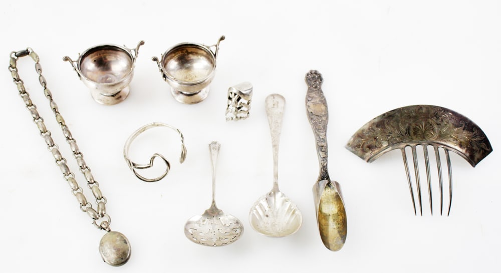 Assorted Sterling Items, Salts, Jewelry, etc. (1 of 19)